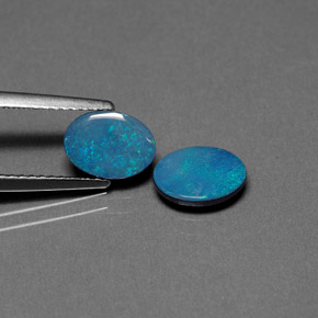 Achetez naturel ct multicolore doublet d'opale gems, coupe ovale, en provenance australie chez gemselect. en stock, livraison internationale!