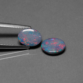 Achetez naturel ct multicolore doublet d'opale gems, coupe ovale, en provenance australie chez gemselect. en stock, livraison internationale!