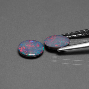 Achetez naturel ct multicolore doublet d'opale gems, coupe ovale, en provenance australie chez gemselect. en stock, livraison internationale!