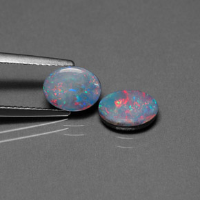 Achetez naturel ct multicolore doublet d'opale gems, coupe ovale, en provenance australie chez gemselect. en stock, livraison internationale!