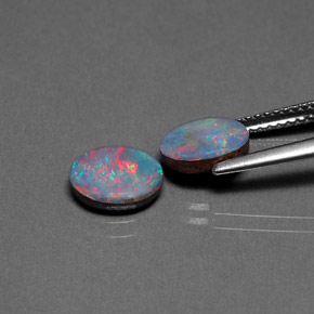 Achetez naturel ct multicolore doublet d'opale gems, coupe ovale, en provenance australie chez gemselect. en stock, livraison internationale!