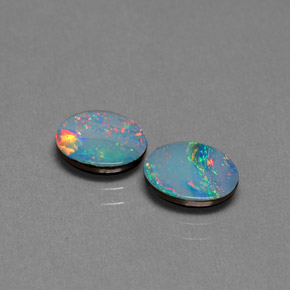Achetez naturel ct multicolore doublet d'opale gems, coupe ovale, en provenance australie chez gemselect. en stock, livraison internationale!