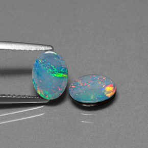 Achetez naturel ct multicolore doublet d'opale gems, coupe ovale, en provenance australie chez gemselect. en stock, livraison internationale!