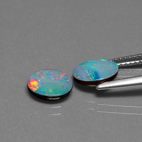 Achetez naturel ct multicolore doublet d'opale gems, coupe ovale, en provenance australie chez gemselect. en stock, livraison internationale!