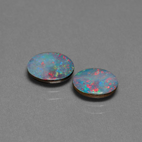 Achetez naturel ct multicolore doublet d'opale gems, coupe ovale, en provenance australie chez gemselect. en stock, livraison internationale!