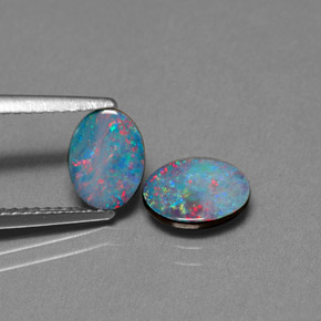 Achetez naturel ct multicolore doublet d'opale gems, coupe ovale, en provenance australie chez gemselect. en stock, livraison internationale!