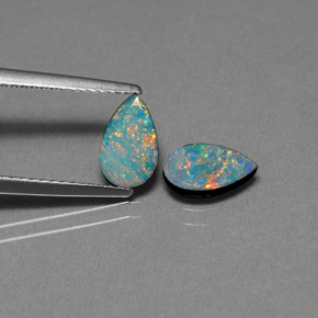 Achetez naturel ct multicolore doublet d'opale gems, en forme de poire, en provenance australie chez gemselect. en stock, livraison internationale!
