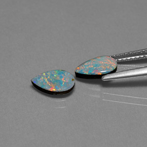 Achetez naturel ct multicolore doublet d'opale gems, en forme de poire, en provenance australie chez gemselect. en stock, livraison internationale!