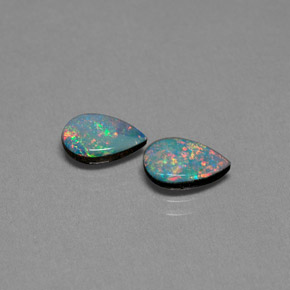 Achetez naturel ct multicolore doublet d'opale gems, en forme de poire, en provenance australie chez gemselect. en stock, livraison internationale!