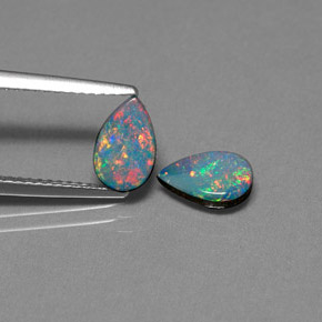 Achetez naturel ct multicolore doublet d'opale gems, en forme de poire, en provenance australie chez gemselect. en stock, livraison internationale!