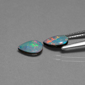 Achetez naturel ct multicolore doublet d'opale gems, en forme de poire, en provenance australie chez gemselect. en stock, livraison internationale!