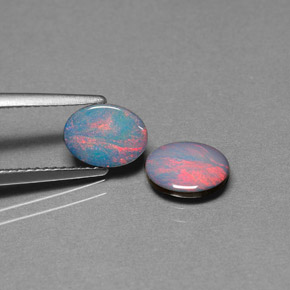 Achetez naturel ct multicolore doublet d'opale gems, coupe ovale, en provenance australie chez gemselect. en stock, livraison internationale!