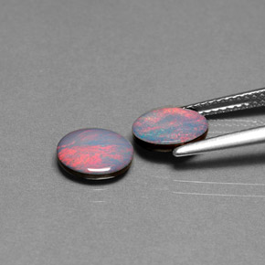 Achetez naturel ct multicolore doublet d'opale gems, coupe ovale, en provenance australie chez gemselect. en stock, livraison internationale!