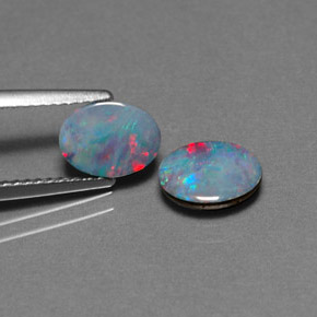 Achetez naturel ct multicolore doublet d'opale gems, coupe ovale, en provenance australie chez gemselect. en stock, livraison internationale!