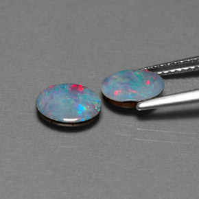 Achetez naturel ct multicolore doublet d'opale gems, coupe ovale, en provenance australie chez gemselect. en stock, livraison internationale!
