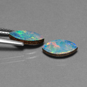 Achetez naturel ct multicolore doublet d'opale gems, marquise, en provenance australie chez gemselect. en stock, livraison internationale!