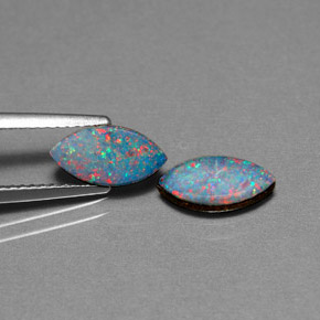 Achetez naturel ct multicolore doublet d'opale gems, marquise, en provenance australie chez gemselect. en stock, livraison internationale!