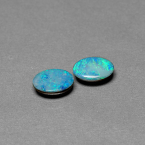 Achetez naturel ct multicolore doublet d'opale gems, coupe ovale, en provenance australie chez gemselect. en stock, livraison internationale!