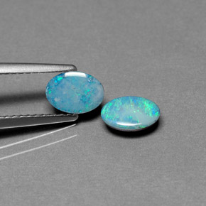 Achetez naturel ct multicolore doublet d'opale gems, coupe ovale, en provenance australie chez gemselect. en stock, livraison internationale!