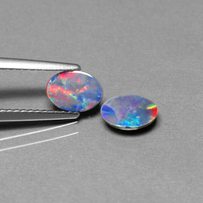 Achetez naturel ct multicolore doublet d'opale gems, coupe ovale, en provenance australie chez gemselect. en stock, livraison internationale!