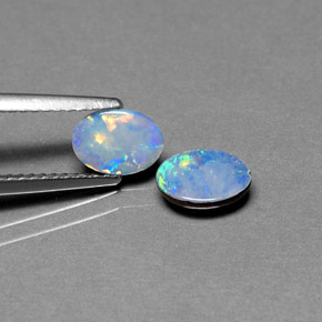 Achetez naturel ct multicolore doublet d'opale gems, coupe ovale, en provenance australie chez gemselect. en stock, livraison internationale!