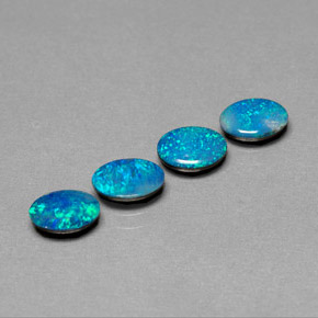 Achetez naturel ct multicolore doublet d'opale gems, coupe ovale, en provenance australie chez gemselect. en stock, livraison internationale!