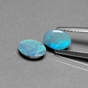 Achetez naturel ct multicolore doublet d'opale gems, coupe ovale, en provenance australie chez gemselect. en stock, livraison internationale!