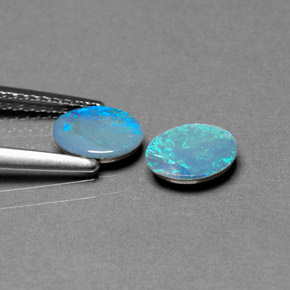 Achetez naturel ct multicolore doublet d'opale gems, coupe ovale, en provenance australie chez gemselect. en stock, livraison internationale!