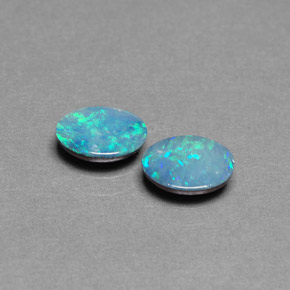 Achetez naturel ct multicolore doublet d'opale gems, coupe ovale, en provenance australie chez gemselect. en stock, livraison internationale!