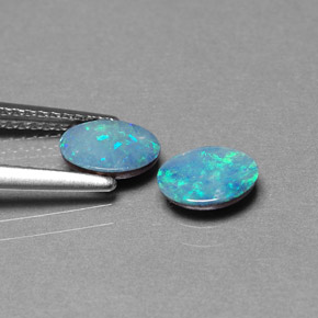 Achetez naturel ct multicolore doublet d'opale gems, coupe ovale, en provenance australie chez gemselect. en stock, livraison internationale!