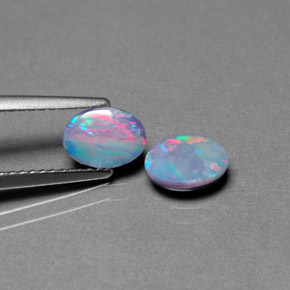 Achetez naturel ct multicolore doublet d'opale gems, coupe ovale, en provenance australie chez gemselect. en stock, livraison internationale!