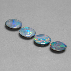 Achetez naturel ct multicolore doublet d'opale gems, coupe ovale, en provenance australie chez gemselect. en stock, livraison internationale!