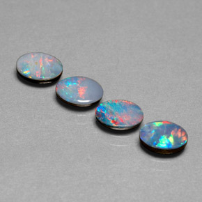 Achetez naturel ct multicolore doublet d'opale gems, coupe ovale, en provenance australie chez gemselect. en stock, livraison internationale!