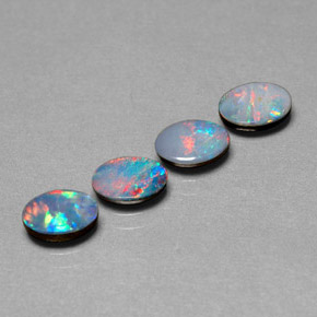 Achetez naturel ct multicolore doublet d'opale gems, coupe ovale, en provenance australie chez gemselect. en stock, livraison internationale!
