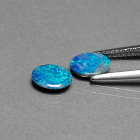 Achetez naturel ct multicolore doublet d'opale gems, coupe ovale, en provenance australie chez gemselect. en stock, livraison internationale!
