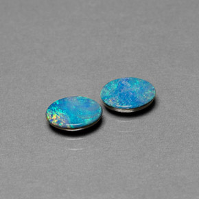 Achetez naturel ct multicolore doublet d'opale gems, coupe ovale, en provenance australie chez gemselect. en stock, livraison internationale!