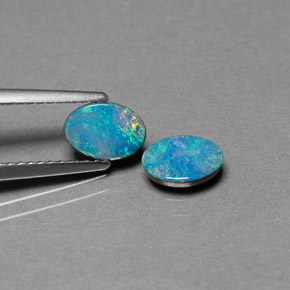 Achetez naturel ct multicolore doublet d'opale gems, coupe ovale, en provenance australie chez gemselect. en stock, livraison internationale!