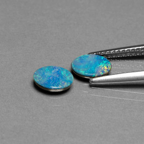 Achetez naturel ct multicolore doublet d'opale gems, coupe ovale, en provenance australie chez gemselect. en stock, livraison internationale!