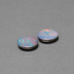 Achetez naturel ct multicolore doublet d'opale gems, coupe ovale, en provenance australie chez gemselect. en stock, livraison internationale!