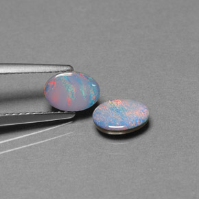 Achetez naturel ct multicolore doublet d'opale gems, coupe ovale, en provenance australie chez gemselect. en stock, livraison internationale!