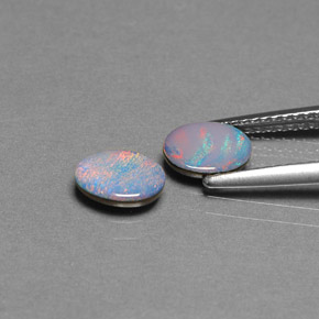 Achetez naturel ct multicolore doublet d'opale gems, coupe ovale, en provenance australie chez gemselect. en stock, livraison internationale!