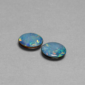 Achetez naturel ct multicolore doublet d'opale gems, coupe ovale, en provenance australie chez gemselect. en stock, livraison internationale!
