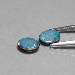 Achetez naturel ct multicolore doublet d'opale gems, coupe ovale, en provenance australie chez gemselect. en stock, livraison internationale!
