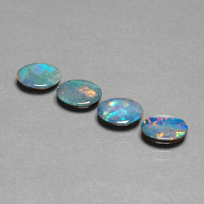 Achetez naturel ct multicolore doublet d'opale gems, coupe ovale, en provenance australie chez gemselect. en stock, livraison internationale!