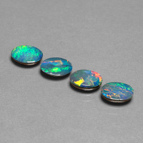 Achetez naturel ct multicolore doublet d'opale gems, coupe ovale, en provenance australie chez gemselect. en stock, livraison internationale!