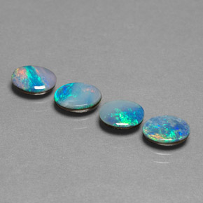 Achetez naturel ct multicolore doublet d'opale gems, coupe ovale, en provenance australie chez gemselect. en stock, livraison internationale!