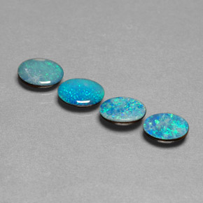 Achetez naturel ct multicolore doublet d'opale gems, coupe ovale, en provenance australie chez gemselect. en stock, livraison internationale!