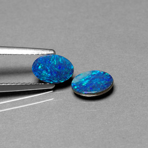 Achetez naturel ct multicolore doublet d'opale gems, coupe ovale, en provenance australie chez gemselect. en stock, livraison internationale!