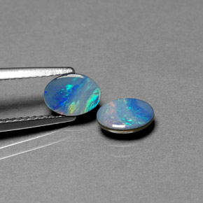 Achetez naturel ct multicolore doublet d'opale gems, coupe ovale, en provenance australie chez gemselect. en stock, livraison internationale!