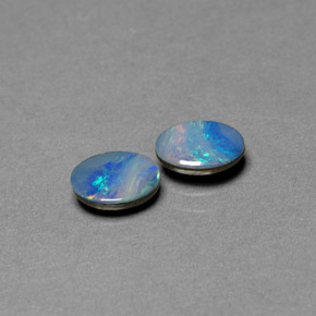 Achetez naturel ct multicolore doublet d'opale gems, coupe ovale, en provenance australie chez gemselect. en stock, livraison internationale!